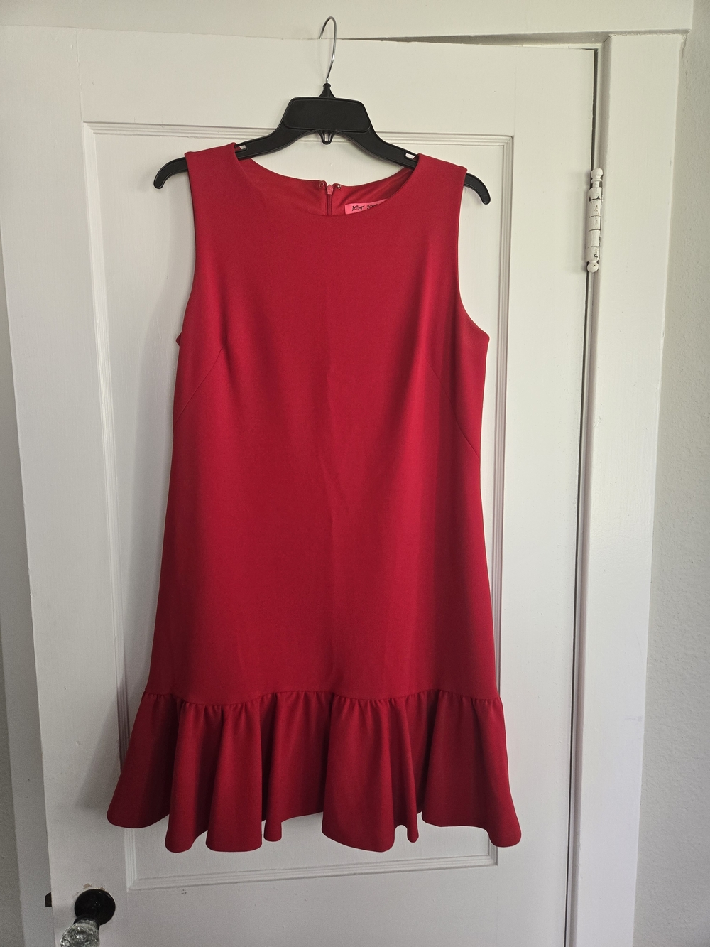 Betsey Johnson Red Sleeveless Ruffle-Hem Mini Dress